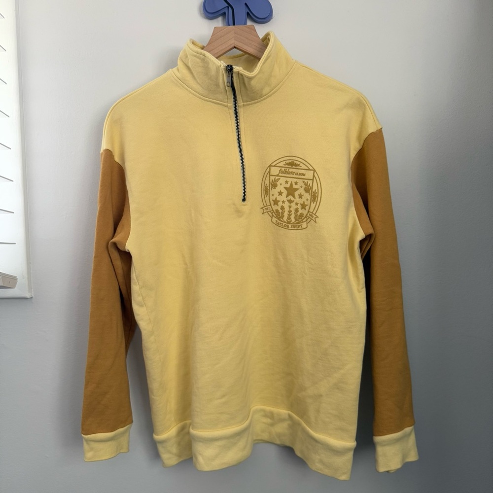 Taylor Swift Small Folklore Quarter‎ Zip Pullover Yellow